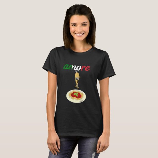 T-shirt Amore Italien Spaghetti Lover Pasta Noodles Aimer  (Devant entier)
