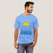 T-shirt Amorgos Grèce soleil et bleu marine (Devant entier)