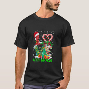 T-shirt Amour 4e année Santa Chapeau Sucre de canne Enseig