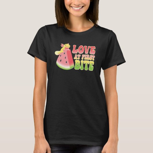 T-shirt Amour À First Bite Watermelon Axolotl Snacks (Devant)