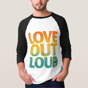 T-shirt Amour à haute voix Typographie Rétro Fière Personn