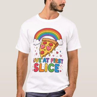T-shirt Amour à la première tranche Pizza Amusante avec Ar