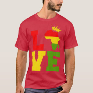 T-shirt Amour Afrique Noir Histoire Mois 2022 Afro-América