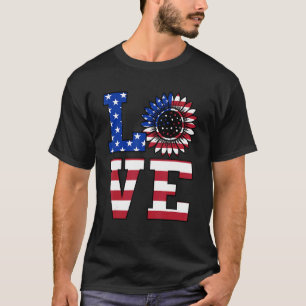 T-shirt Amour Amérique Usa Drapeau Flag Independence 4 jui