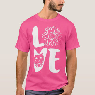 T-shirt Amour Amoureux de les chiens Pitbull, Fur Maman, F