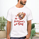 T-shirt Amour amusant Mon ami Chien Personnalisé Coeur Pho<br><div class="desc">Qui aimez-vous vraiment ? Votre petite amie ou son chien ! Offrez un cadeau parfait à votre petit ami cette journée de valentines avec cette drôle de chemise d'amant chien ! Un must pour chaque amoureux des chiens, chien maman et chien papa! Une tournure amusante sur I Love My Girlfriend,...</div>