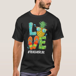 T-shirt Amour Ananas Vie d'été de l'enseignant