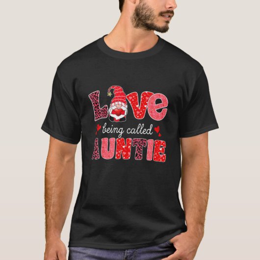 T-shirt Amour Appelé Tante Gnome Valentine Correspondant (Devant)