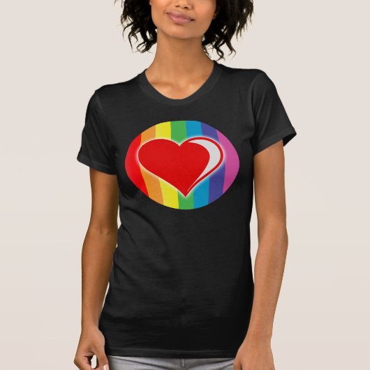 T-shirt amour arc-en-ciel. (Devant)