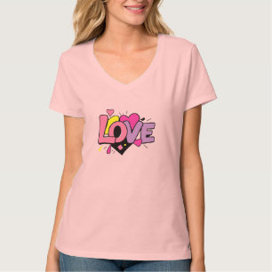 T-shirt Amour Art à l'aquarelle moderne Saint-Valentin