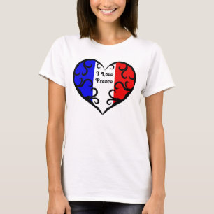 T-shirt Amour assez français France du coeur I