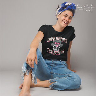T-shirt Amour au-delà des os Valentine Moderne Retro Crâne