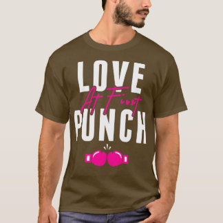 T-shirt Amour au premier Punch Kickboxing Gants roses Figh