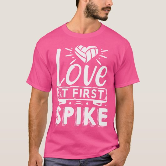 T-shirt Amour Au Premier Spike Volleyball (Devant)