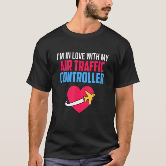 T-shirt Amour avec contrôleur de la circulation aérienne A (Devant)