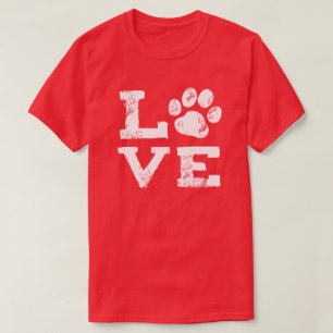 T-shirt AMOUR avec Empreinte de Patte de Chien