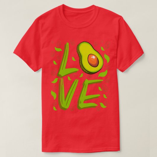 T-shirt amour avocat lettrage design guacamole amants (Design devant)