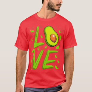 T-shirt amour avocat lettrage design guacamole amants