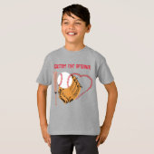 T-shirt Amour baseball, Glove et chauves-souris (Devant entier)
