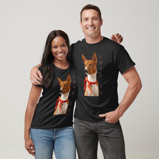 T-shirt Amour Basenji Chien Maman Papa Chiot Mignonne Anim (Unisexe)