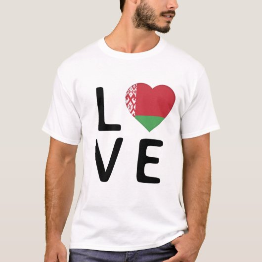 T-shirt Amour - Biélorussie Drapeau (Devant)