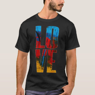 T-shirt Amour Bleu Rouge Noir Jaune tendance Art Abstrait