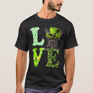 T-shirt Amour Bouledogue Français Saint-Patrick Shamrock I