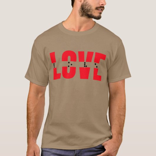 T-shirt Amour Braille Day-Braille Literacy Support Pullove (Devant)