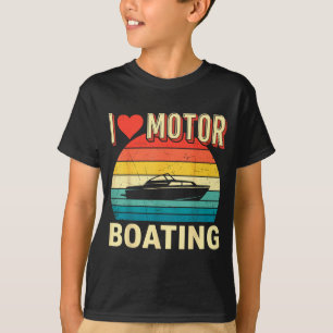 T-shirt Amour capitaine de bateau à moteur ponton lac