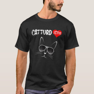 T-shirt Amour Catturd Drôle Visage Chat Avec Lunettes De 