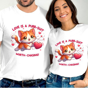 T-shirt Amour Chasing Happiness Valentine inspirée par le