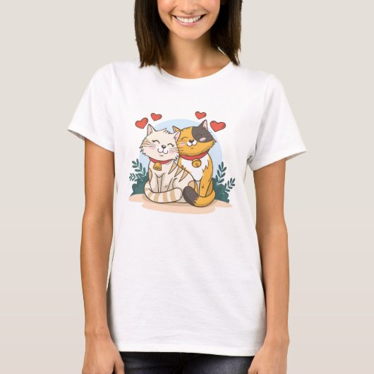 T-shirt amour chat (Devant)