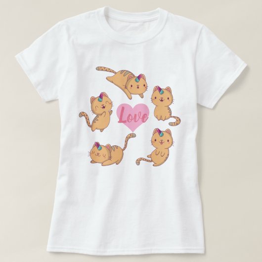 T-shirt amour chat (Design devant)