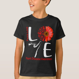 T-shirt Amour Chat Cœur Foi Espoir Amour Maladie Cardiaque
