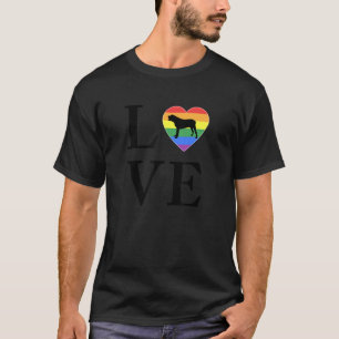 T-shirt Amour Chien espagnol Mastiff Coeur Rainbow Pride d