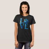 T-shirt Amour Classique Bleu Clair (Devant entier)