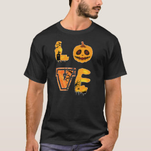 T-shirt Amour Coeur Citrouille Halloween Candy Corn Carvin