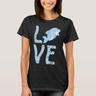 T-shirt Amour Coeur Dauphins Mammifères marins Dauphin ani