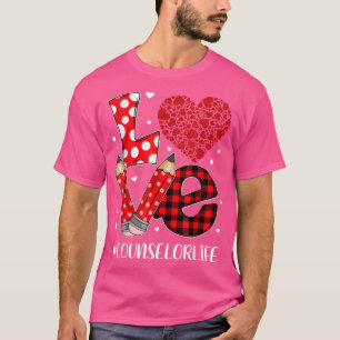 T-shirt Amour Coeur Plaid Amour Conseiller Valentine Day C