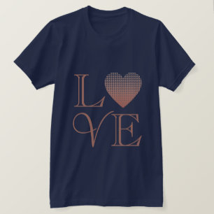 T-shirt Amour coeur rose or rousse rose chic valentine