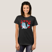 T-shirt Amour Coeur Saint Valentin Roses Narwhal Boys Enfa (Devant entier)