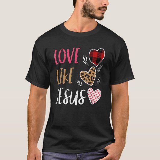 T-shirt Amour Comme Jésus Buffalo Plaid Christian Valentin (Devant)