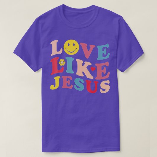 T-shirt Amour Comme Jésus Christ Smile Face (1) (Design devant)