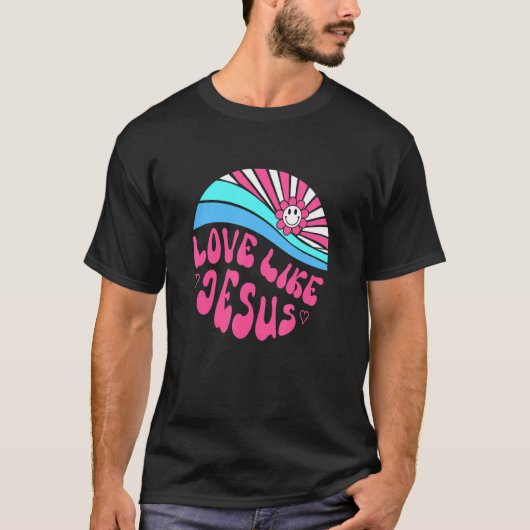 T-shirt Amour Comme Jésus Daisy Coucher du soleil Religieu (Devant)