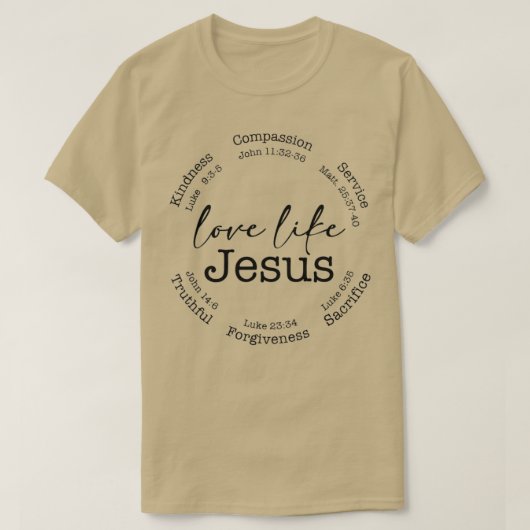 T-shirt Amour Comme Jésus Positif Catholique Preppy Retro (Design devant)
