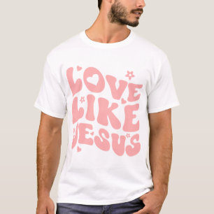 T-shirt Amour Comme Jésus Positif Catholique Preppy Retro