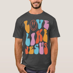 T-shirt Amour Comme Jésus Positif Catholique Preppy Retro 