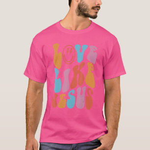 T-shirt Amour comme Jésus Tendance Visage Rétro