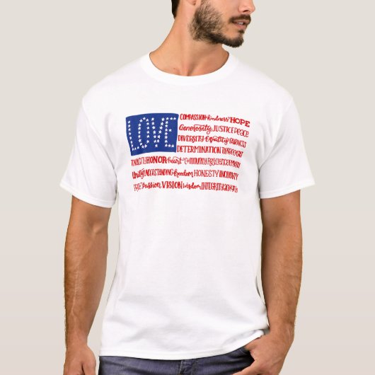 T-shirt Amour Compassion Gentillesespérance Générosité Jus (Devant)