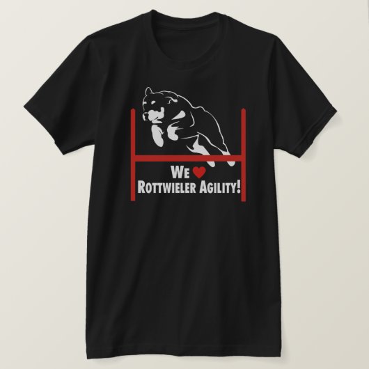 T-shirt Amour d'agilité de rottweiler (Design devant)